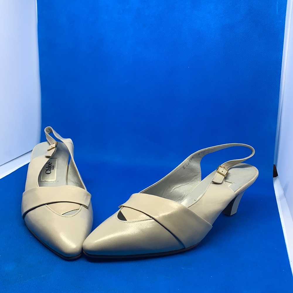 CHLOE Paris Slingback vintage heels 35 1/2
